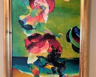 No artist signature, but this is probably my favorite thing in this sale.  It’s mid-century, it’s garish and it’s awesome!