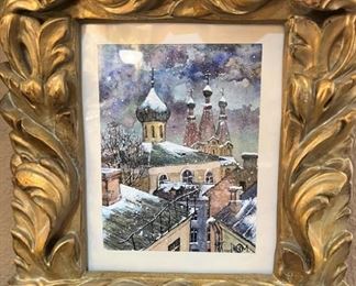 Vintage Russian watercolor
