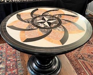 Italian marble inlaid round table