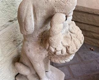 Pair of vintage concrete dogs