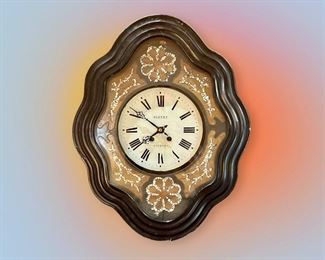 19th Century French clock with Mother of Pearl inlay