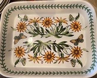 Portmeirion Dish African Daisy Botanical Garden 12 by 10, 2" deep pottery made in England from 1972