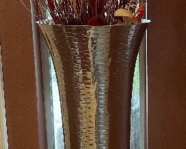 Large Hammered Metal Vase
