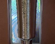 Large Hammered Metal Vase, Pedestal