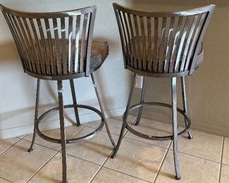 Johnston Casuals 54" Brushed Metal Set w 4 Chairs and 2 Swivel Barstools