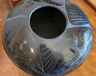 Pottery Black in Black Graphite Pottery by Jose L. Quezada