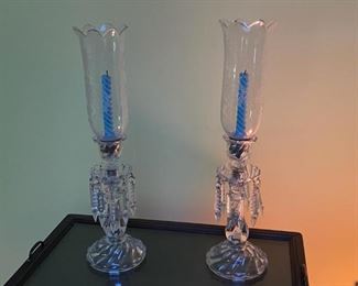 Crystal Single Lights with Crystal Drops in the Style of Baccarat 