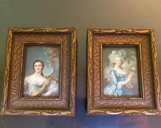 Framed Portraits of Madame Victoire de France and Marie Antoinette