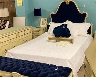 Anita Page, Silent Movie Star, Hollywood Modern Bedroom Set, Tufted Bench