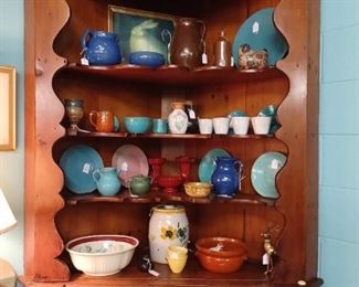 Pottery including Cole and Jugtown, Corner Cupboard