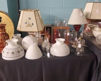 Vintage Lamps and Shades, Many More Shades
