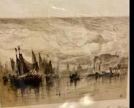Samuel Colman "A Cloudy Day in Venice" Etching Circa 1883