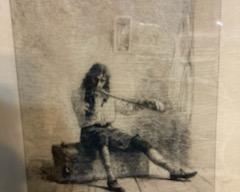 G. I. Marcel Etching "The Violin Player"