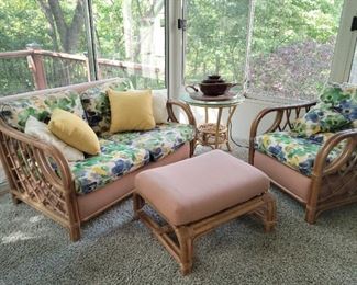 Vintage Bentwood Rattan patio furniture