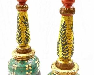Folk Art Candle Table Top Center Pieces