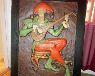 Very large Mid-Century 3D Harlequin figure -appears to be fiberglass mold