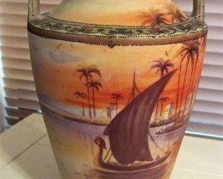 Antique (1920 or earlier) Nippon painted vase (Green Mark)