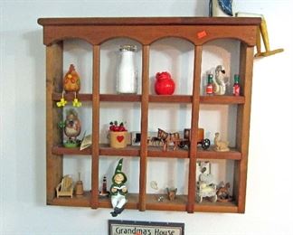 Wall whatnot shelf and decorative items