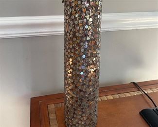 Mosaic glass candle vase, 20"H,  was $14, NOW $10