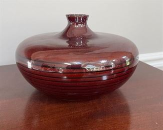 Red/rust decorative vase, 9" diameter x 6"H, was $15, NOW $10