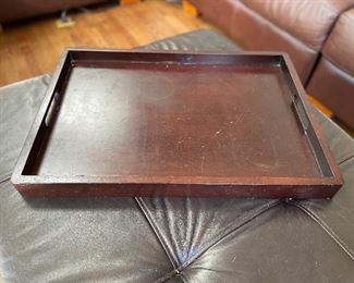Brown wooden tray, 23" x 16",  was $15, NOW $9