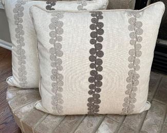 Pair of 18" x 18" square light colored pillows,  was $48, NOW $30