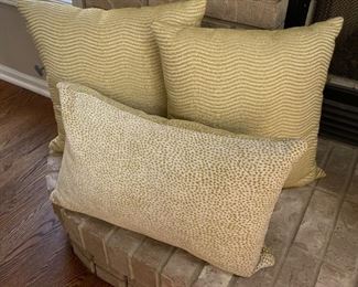 Set of 3 pillows, lumbar 20" x 12",  square 17" x 17", was $30, NOW $20