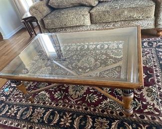 Glass top cocktail table, 4' x 31"W x 20"H,  was $225, NOW $175