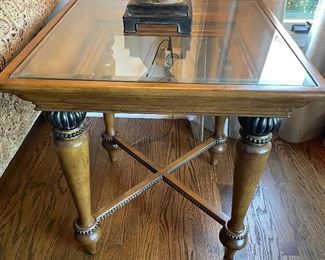 Glass top end table, 25" x 25" x 26"H,  was $165, NOW $120
