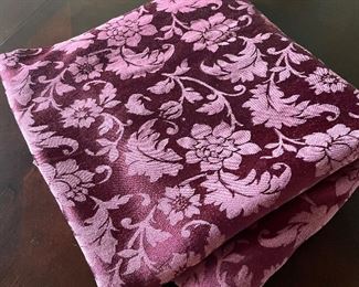Large red/burgundy damask style rectangle tablecloth,  was $6, NOW $4 