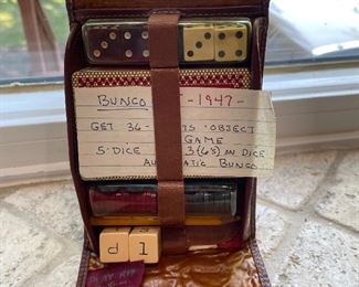 Bunco set from 1947,  $7