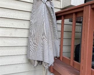 Outdoor table umbrella w/ stand,  was $50, NOW $35