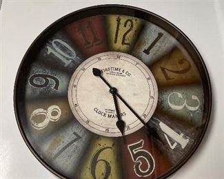 Round colored clock,  Approx 10-12" diameter,  was $9, NOW $6