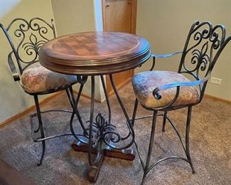 High top table & 2 chairs, 28"diameter x 41."H,  was $235, NOW $199