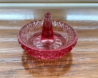 Vintage Fenton Pink Dusty Rose Color Round Ring Holder Trinket Dish, was $20, NOW $12