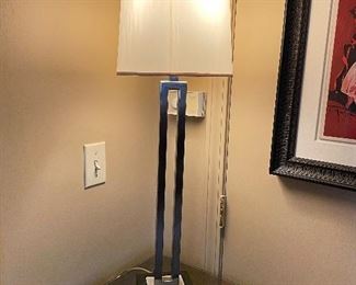 Tall silver table lamp, 31"H,  was $45, NOW $34