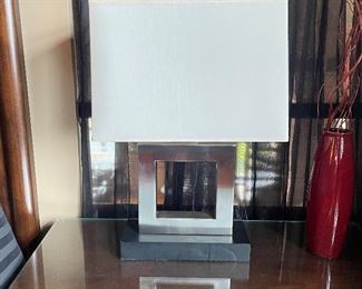 Silver square lamps - 1 available - 20"H, was $40 , NOW $30