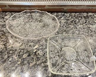 Set of vintage glass dishes, 9" x 7" and 6.6" x 6.5", was $7 each, NOW $5 each