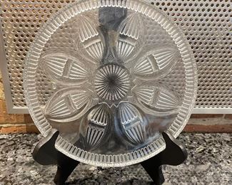 Vintage  glass rimmed plate, 10" diameter,  $8