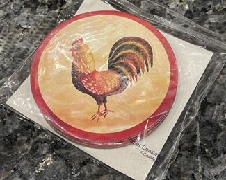 6 rooster paper coasters, was $4, NOW $3