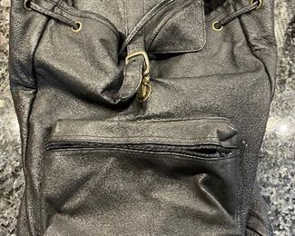 Tandem Black leather back pack style handbag,  $30