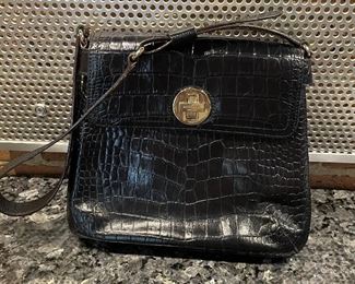 Kate Spade black patent leather satchel hand bag, $45