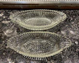 Set of 3 vintage glass oval dishes,  $12