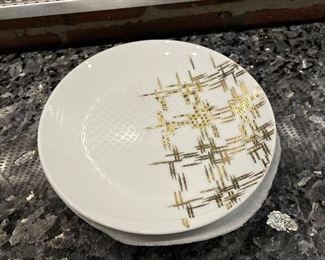 White & gold appetizer plates, was$10 , NOW $7