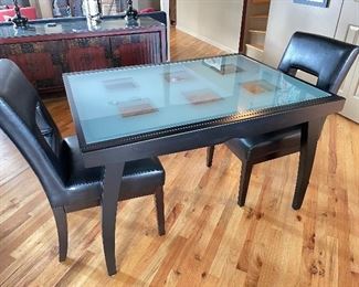 Calligaris expandable table (expands up to 10') + 2 chairs, 47" x 35.5" x 29.5"H,  was $425, NOW $345