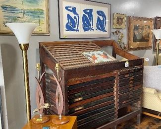 Antique print cabinet