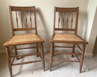 Cane Seat Spindle Back Chairs