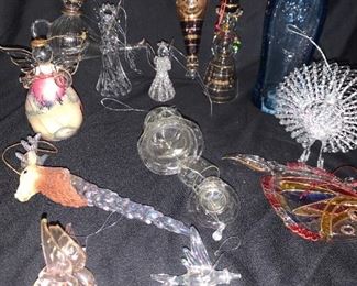 Hand blown glass ornaments, Guatemala Madonna, Glass angels, Glass Reindeer, Glass Peacock, Glass Fish, Glass Bird