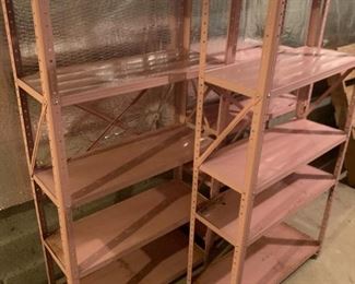Pale Pink Metal Storage Shelves