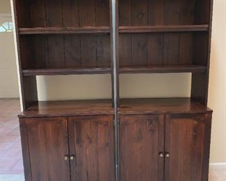 Farmhouse Primitive Pine Cabinets, 2 available.  30w 19d 72h.  One extra shelf available.  